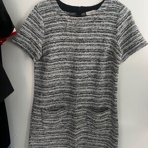 LOFT Knit Black, Grey, Multi-Colored Shift Dress